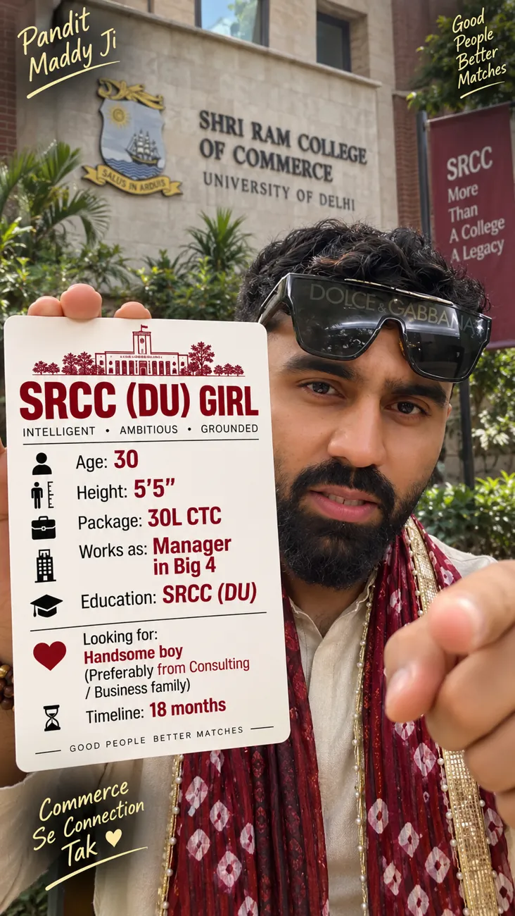 SRCC (DU) Girl · Manager in Big 4 · 30L CTC — profile MM007